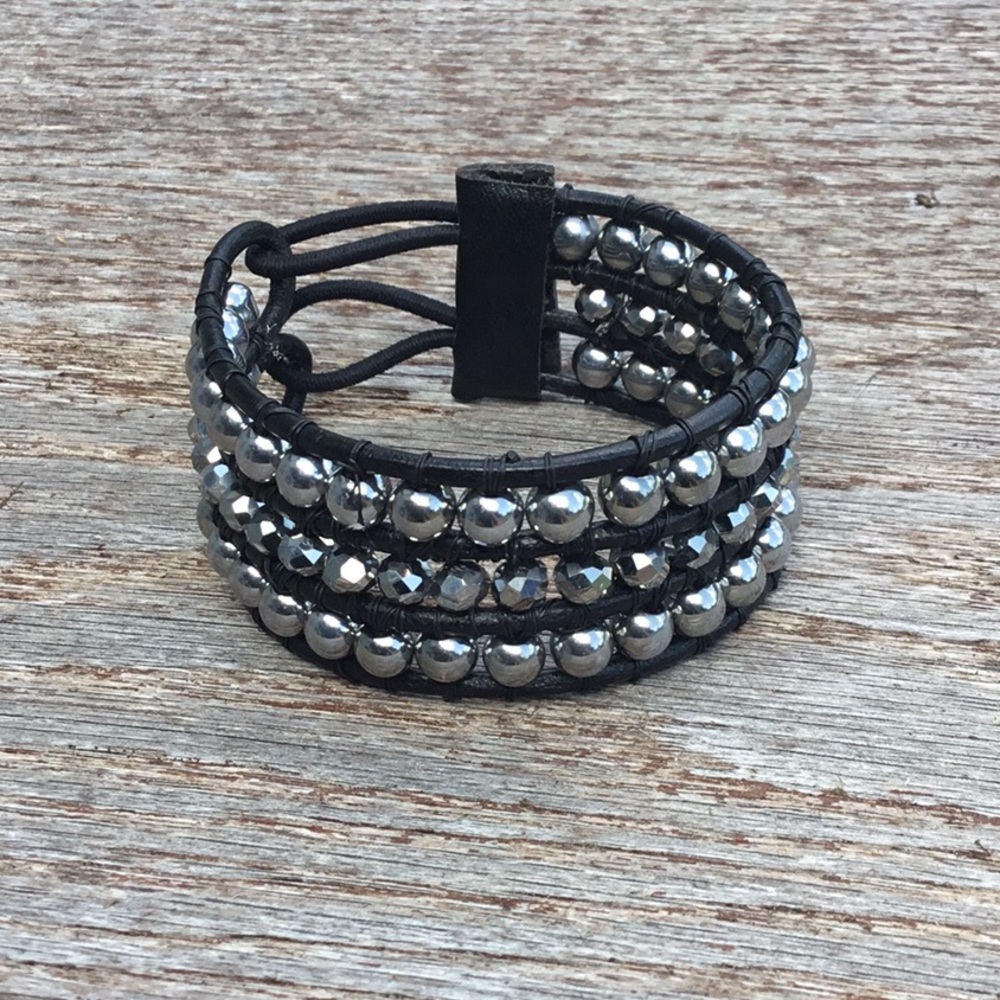 🕶 Silver and Black Cuff